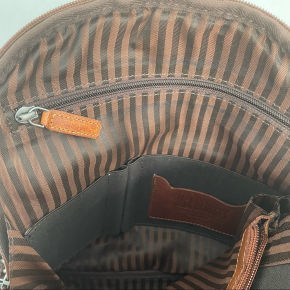 Jack Georges Voyager Collection Brown (Honey) Leather Small Backpack Bag #7133 - Picture 8 of 14